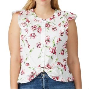 Parker Floral Bottom Tie Blouse